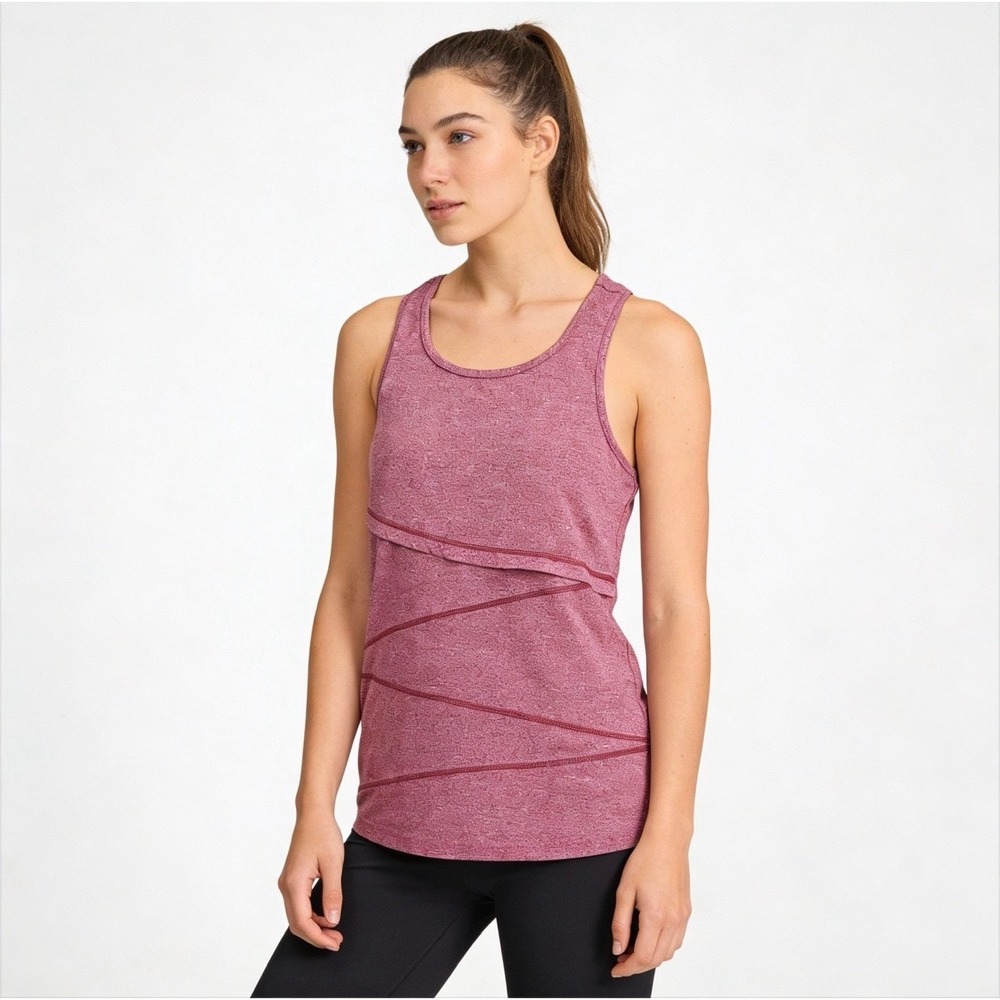 Joymom Maternity Nursing Tank Top Heathered Red‎ Racerback Cutout Size S